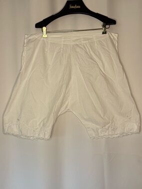 White Cotton Lace Trim Bloomers